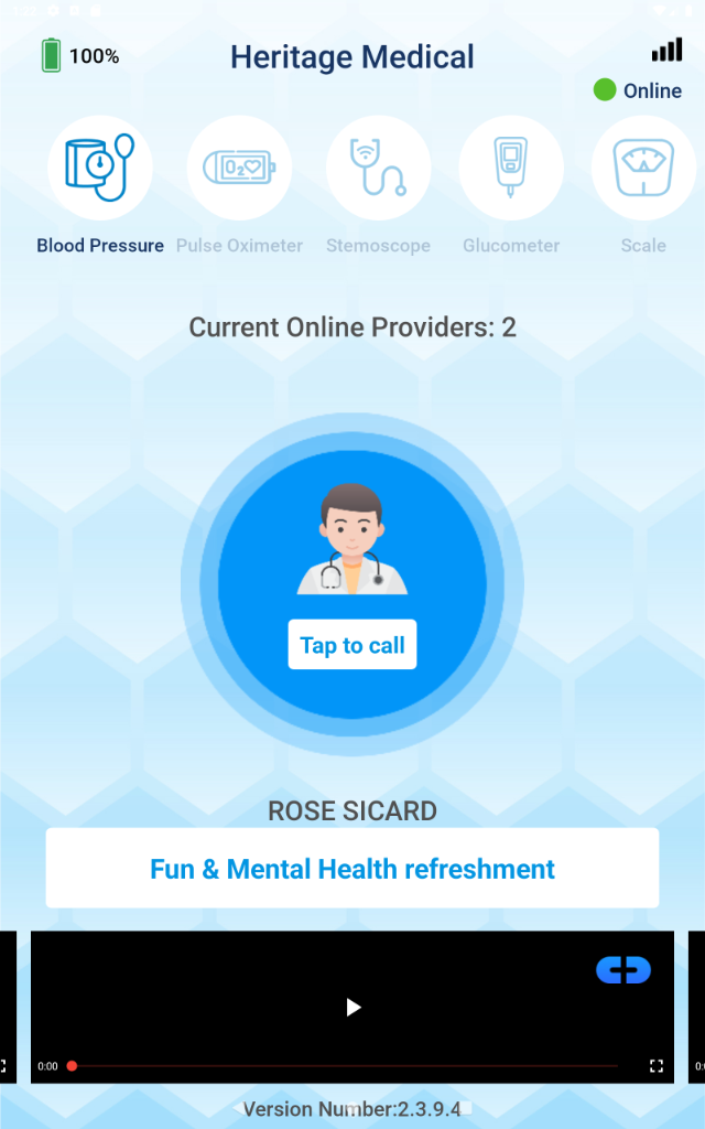 Senior Friendly Telehealth App Interface